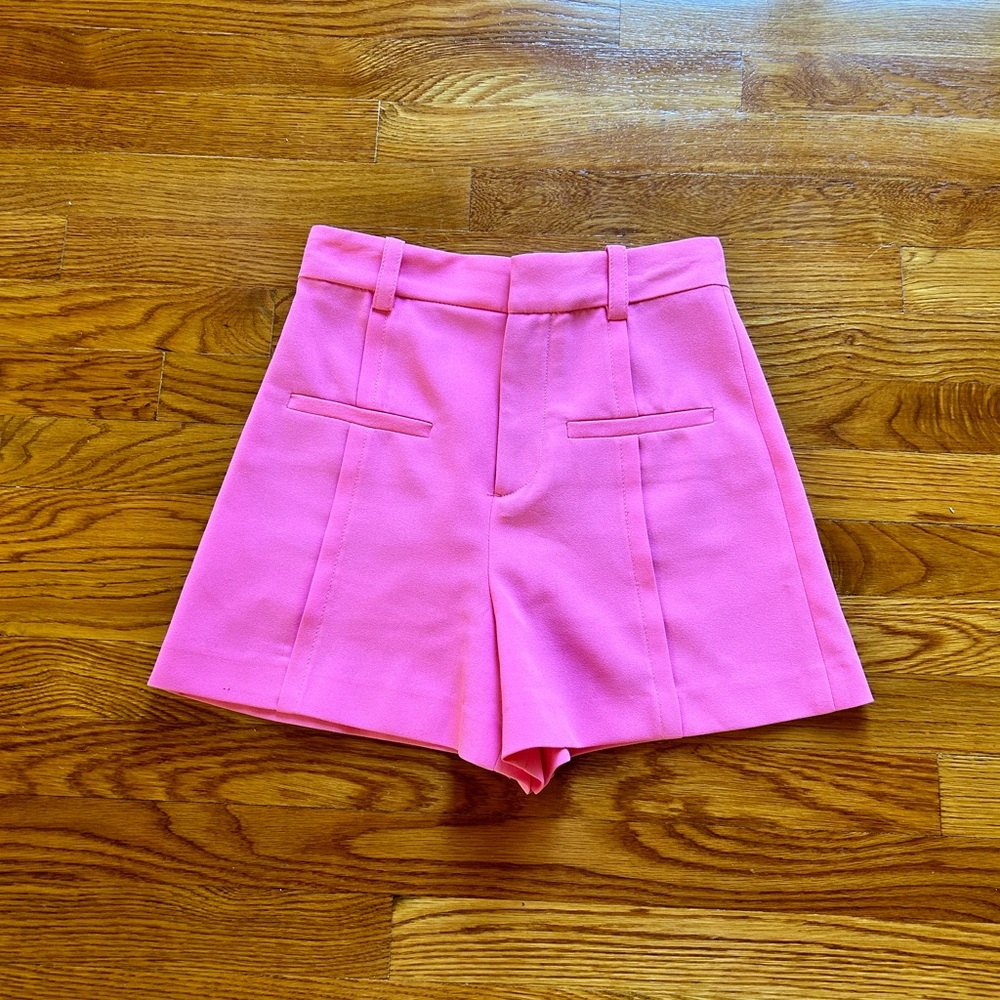 Zara Pink High Waist Tailored Shorts